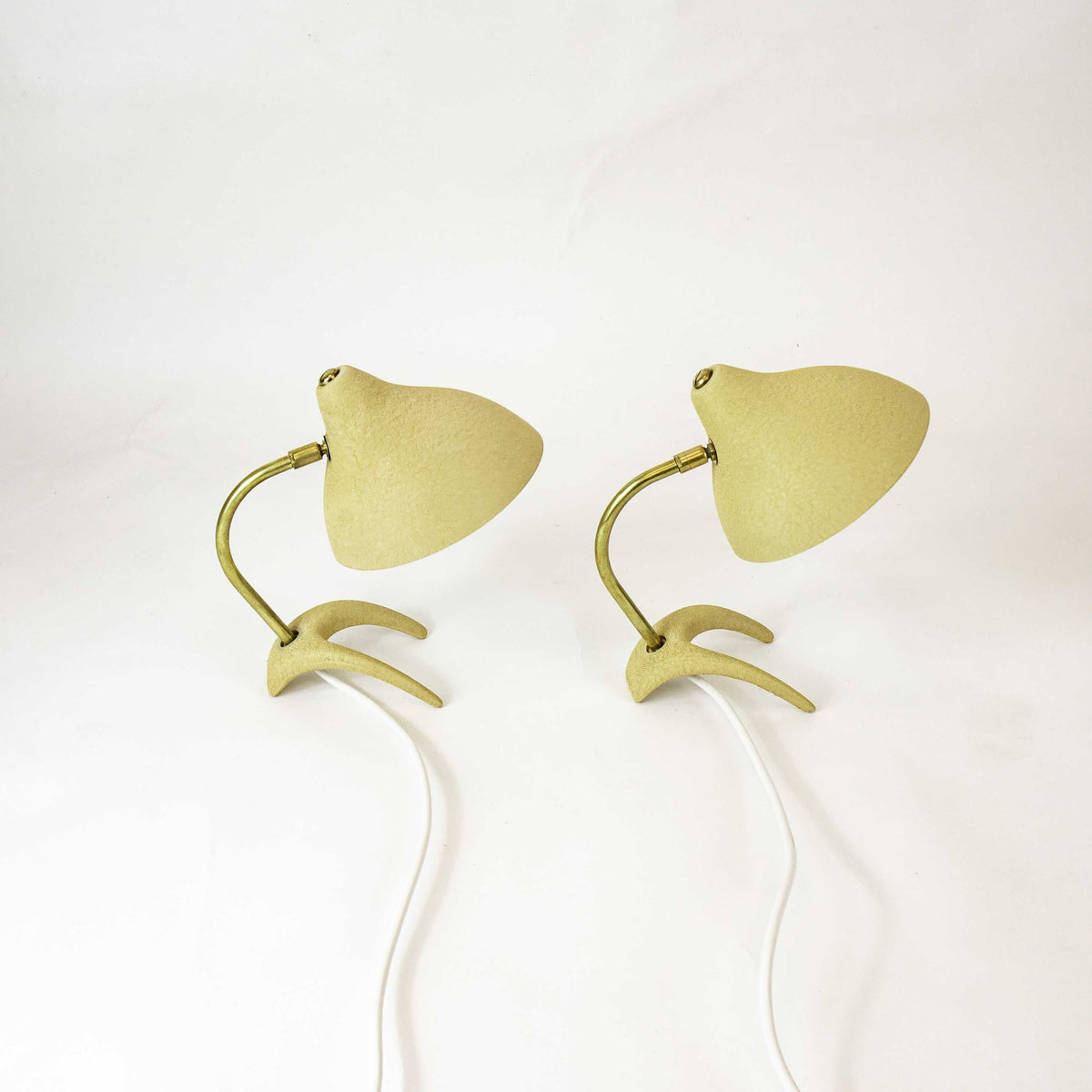 Vintage 2 Stück Krähenfuß Tischlampen Paar von Karl-Heinz Kinsky, Seitenansicht rechts
