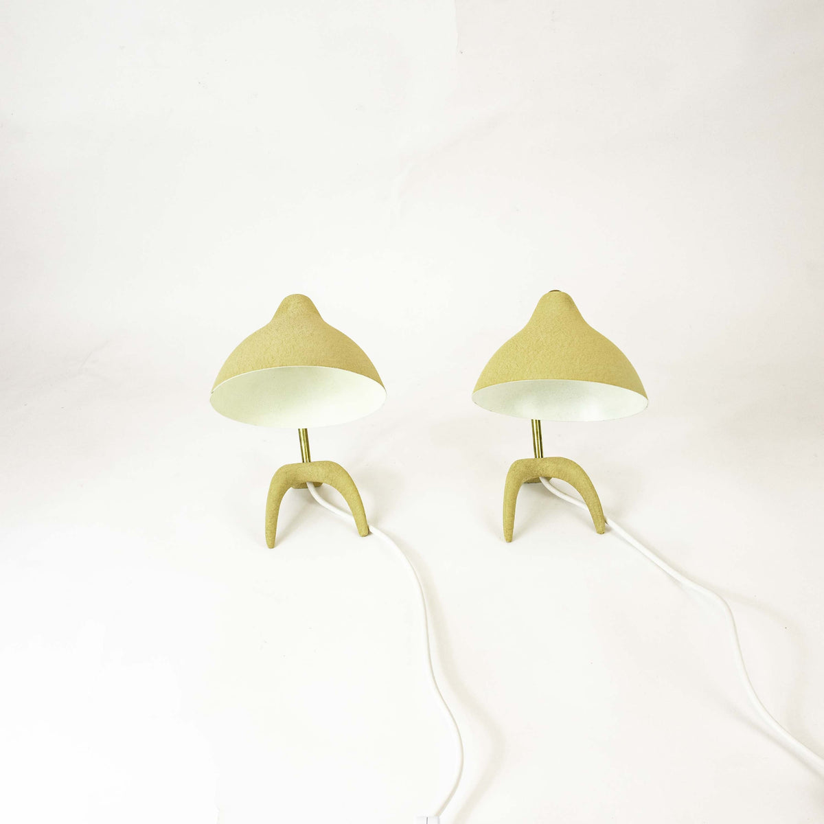 Vintage 2 Stück Krähenfuß Tischlampen Paar von Karl-Heinz Kinsky, Vorderseite