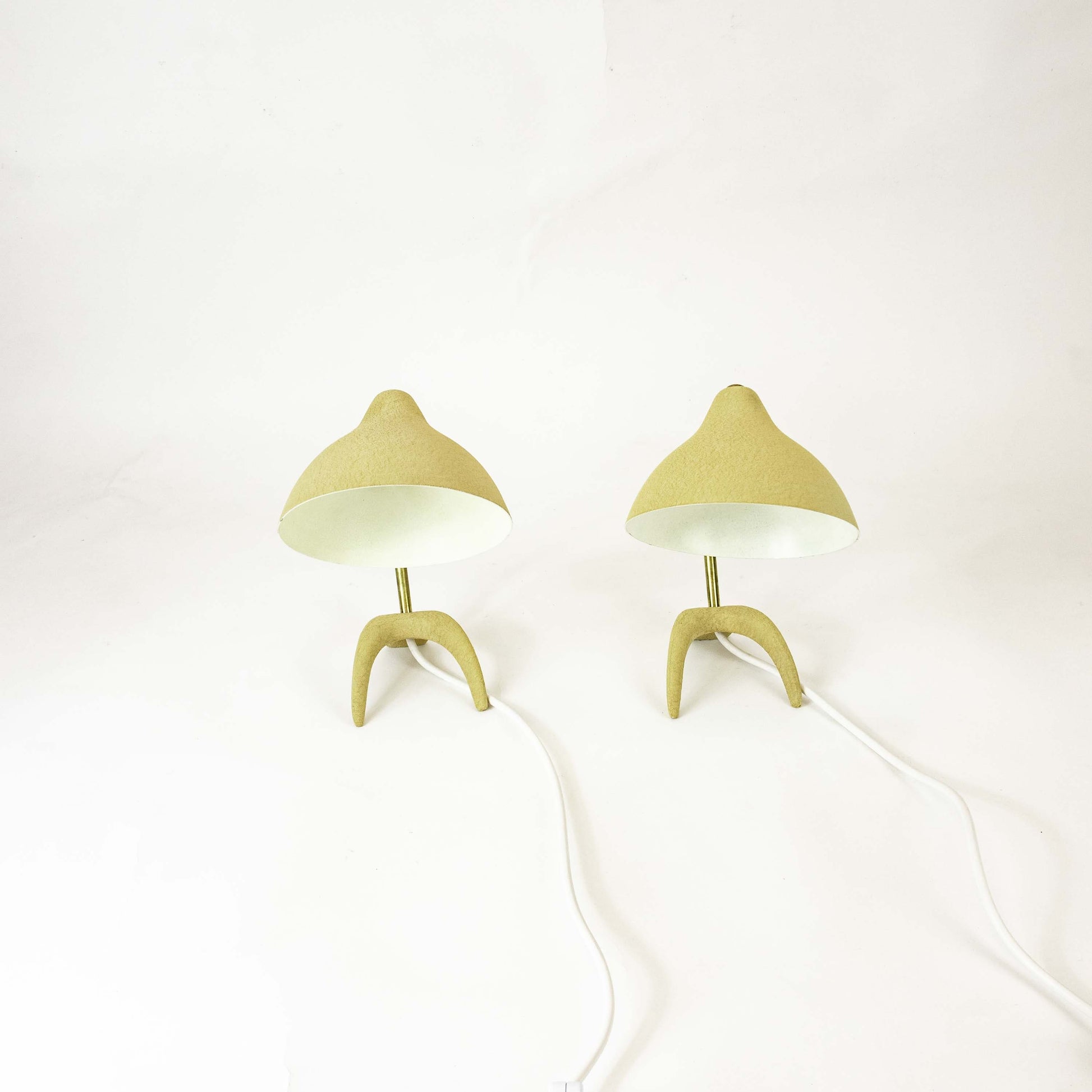 Vintage 2 Stück Krähenfuß Tischlampen Paar von Karl-Heinz Kinsky, Vorderseite