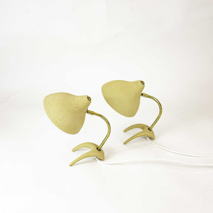 Vintage 2 Stück Krähenfuß Tischlampen Paar von Karl-Heinz Kinsky, leicht schräg stehend