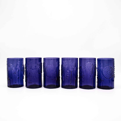 Vintage 6er Set Gläser Flora von Oiva Toikka für Nuutajärvi, Vorderseite