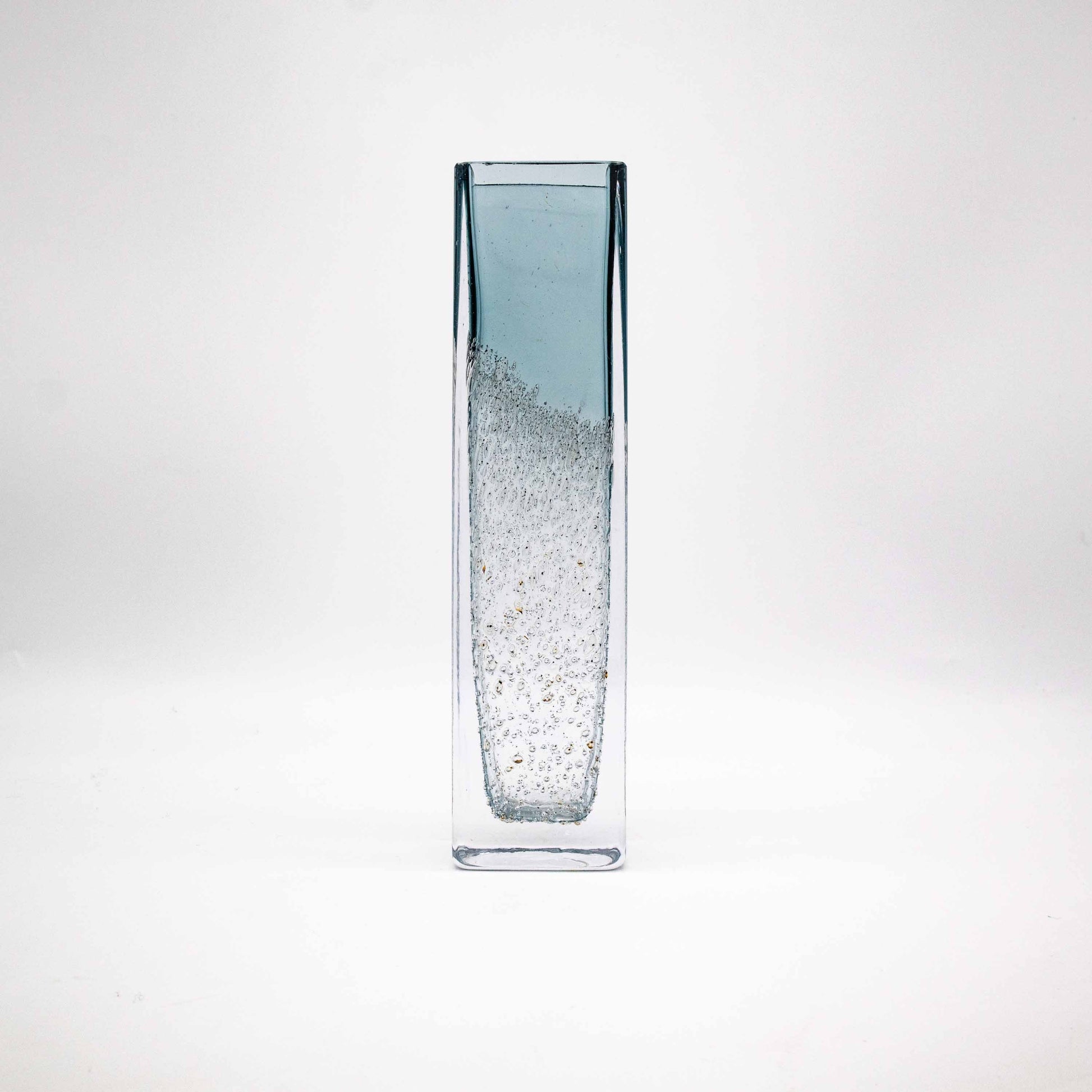 Vintage Blockvase mit Luftblasen Dekor, Rückseite 2