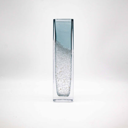 Vintage Blockvase mit Luftblasen Dekor, Rückseite 2