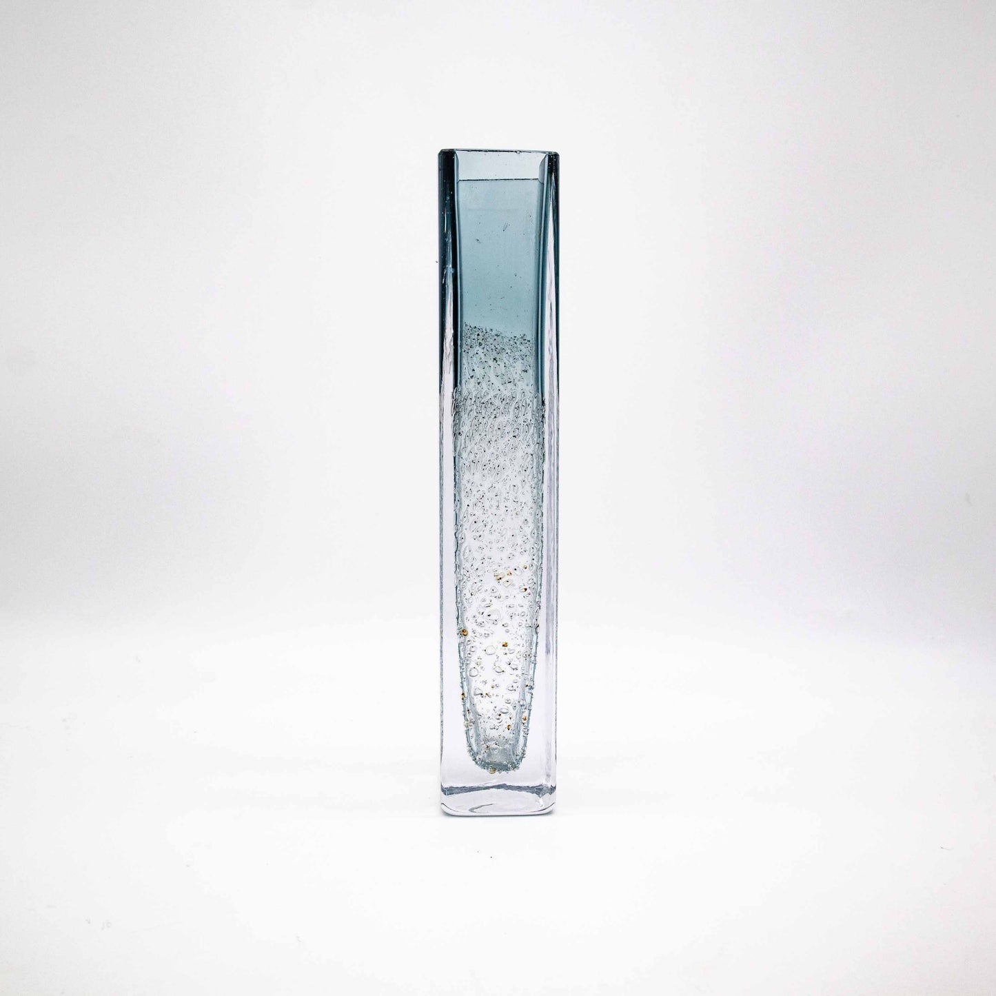 Vintage Blockvase mit Luftblasen Dekor, Seitenansicht links