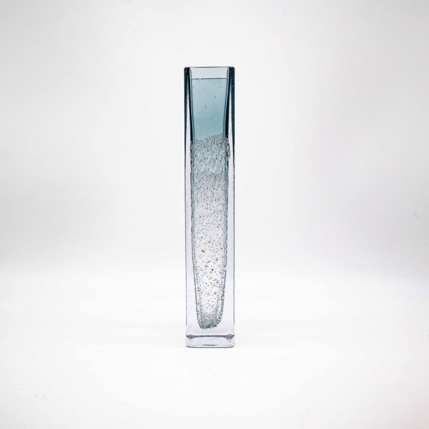 Vintage Blockvase mit Luftblasen Dekor, Seitenansicht links 2