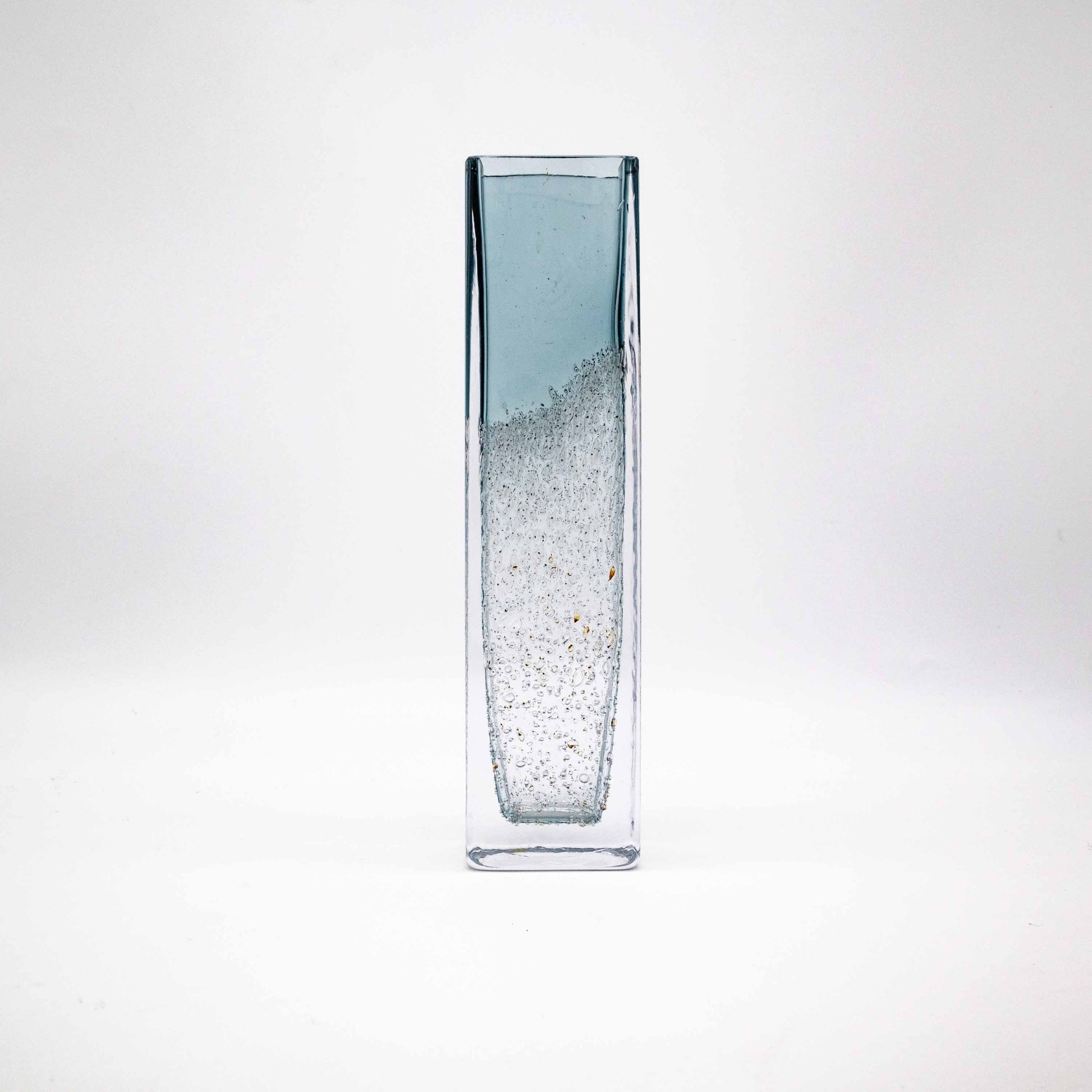 Vintage Blockvase mit Luftblasen Dekor, Vorderseite