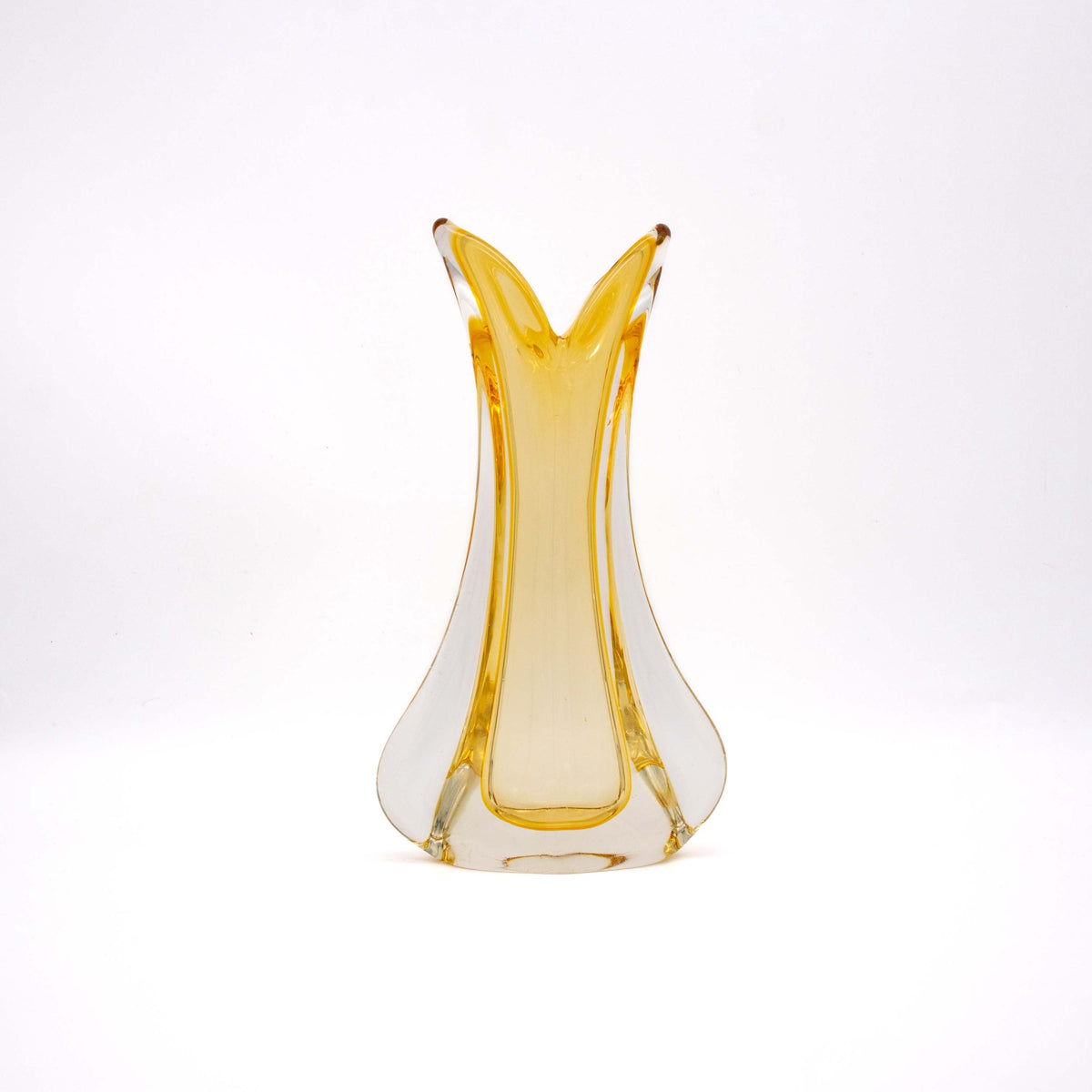 Vintage Murano Sommerso Vase Gelb