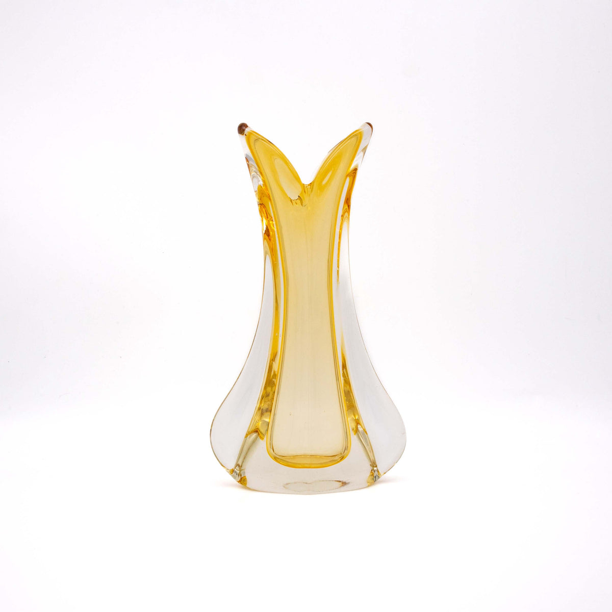 Vintage Murano Sommerso Vase Gelb