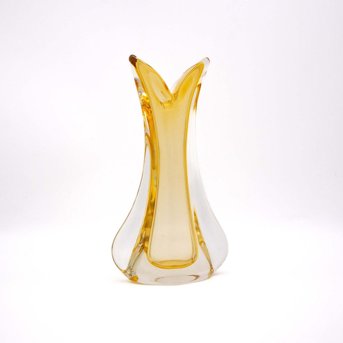 Vintage Murano Sommerso Vase Gelb