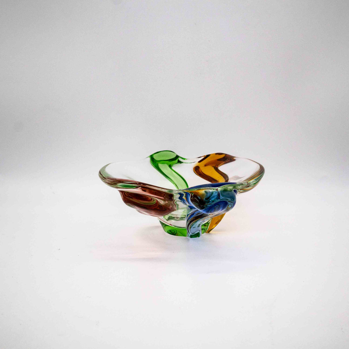 Vintage Glasschale "Rhapsody" von Frantisek Zemek für Mstisov, Rückseite