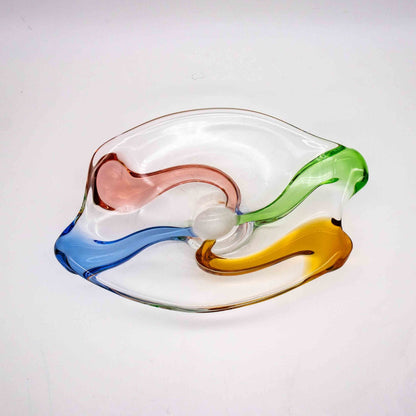 Vintage Glasschale "Rhapsody" von Frantisek Zemek für Mstisov, Vogelperspektive