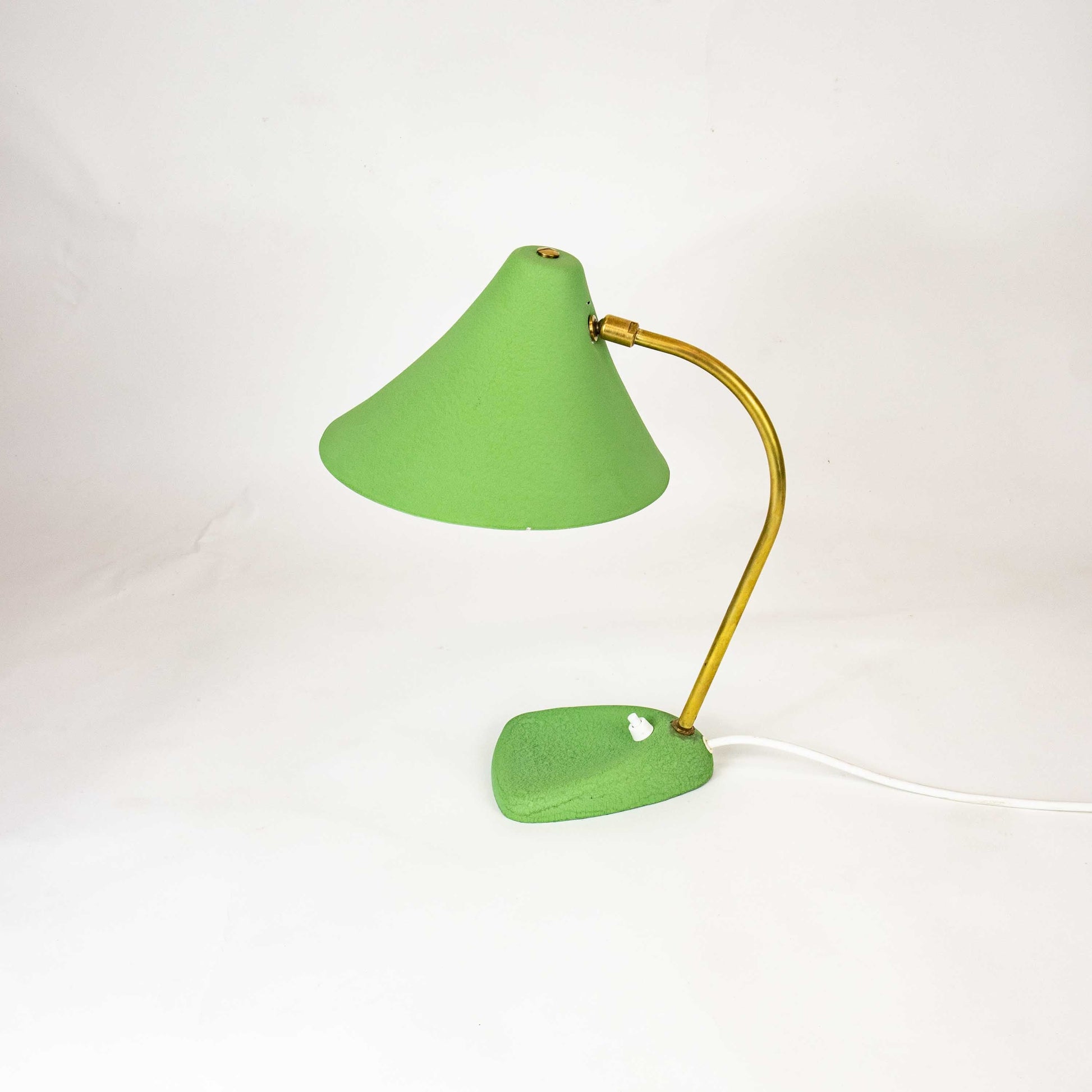 Vintage Grüne Tischlampe von Nikoll, Seitenansicht links