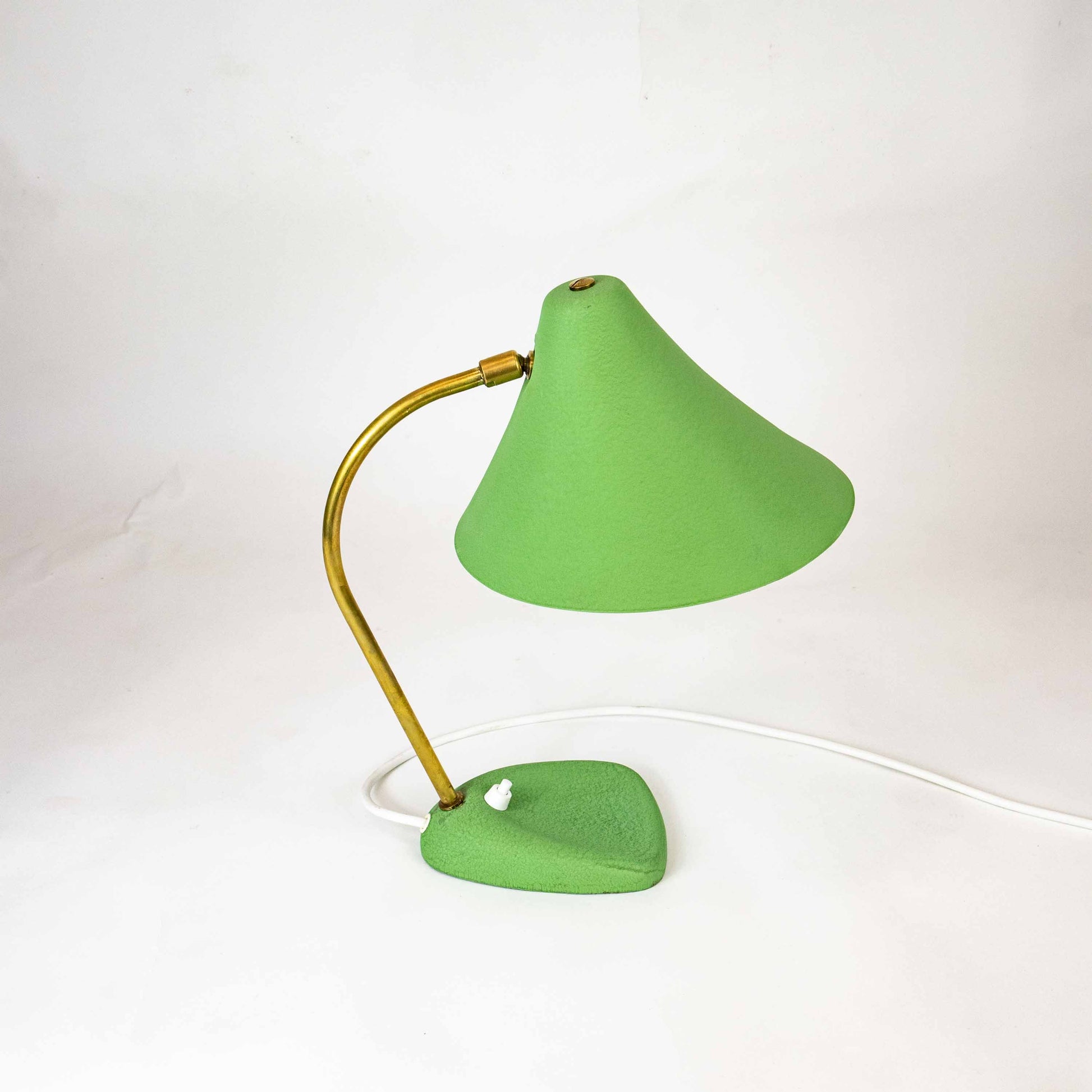 Vintage Grüne Vintage Tischlampe von Nikoll, Seitenansicht rechts