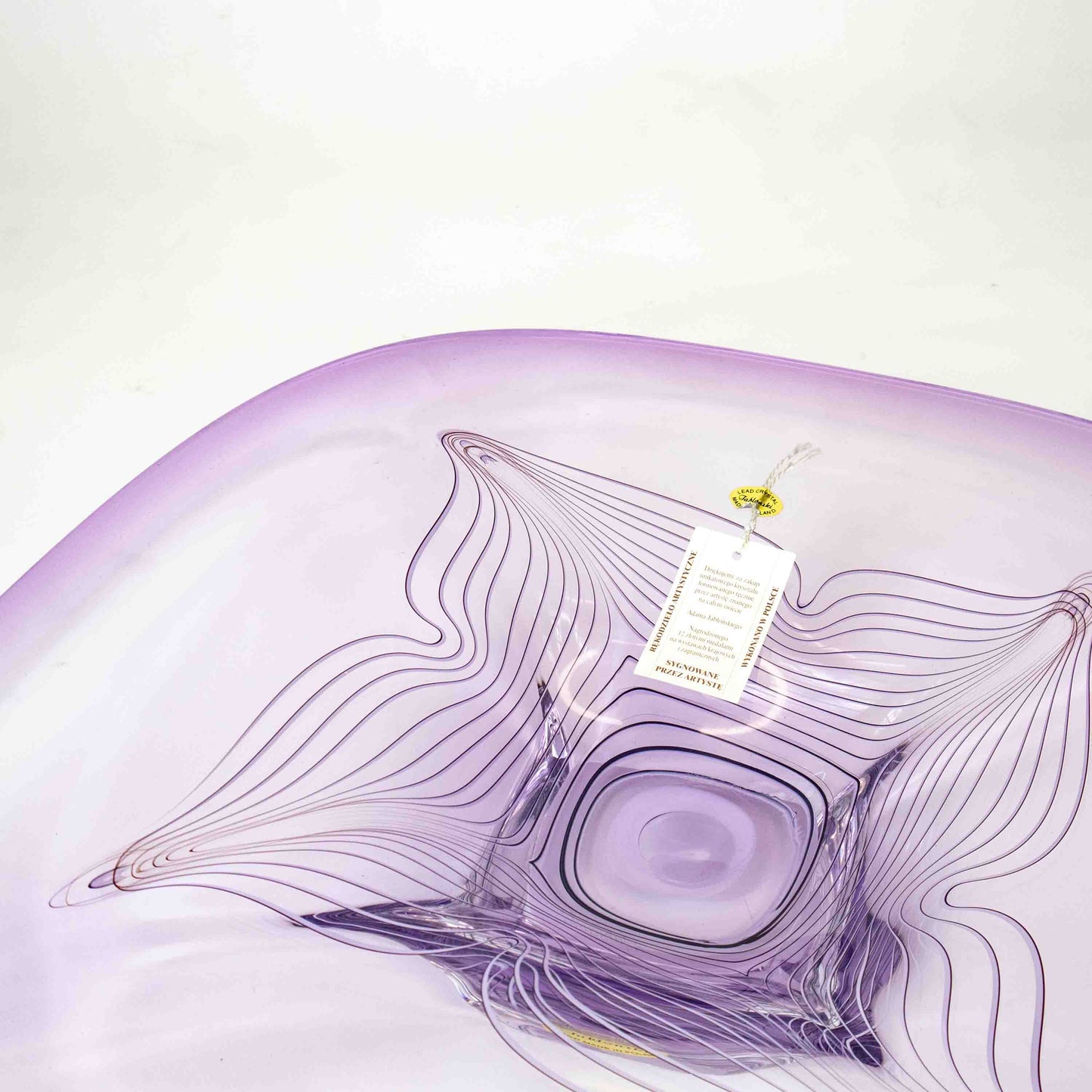 Vintage Große Neodymium Glas Schale von Adam Jablonski, Detailansicht 1