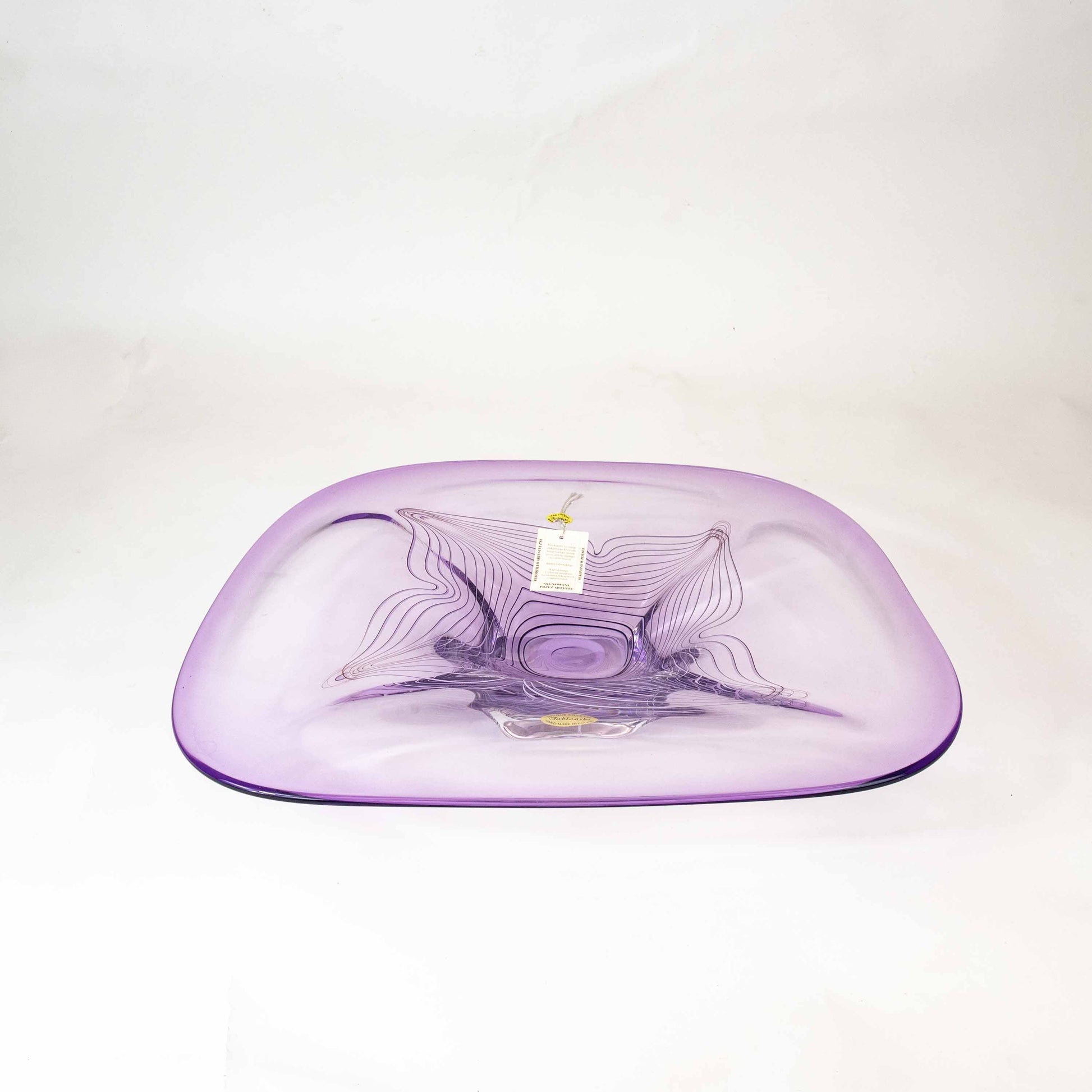 Vintage Große Neodymium Glas Schale von Adam Jablonski, Seitenansicht links