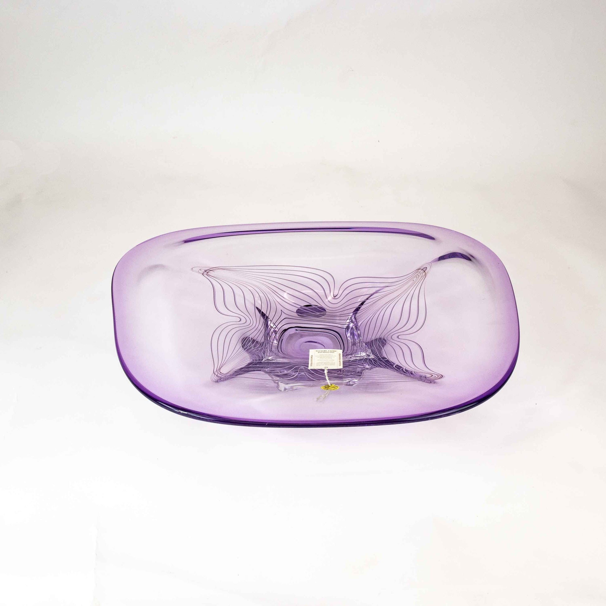 Vintage Große Neodymium Glas Schale von Adam Jablonski, Seitenansicht rechts