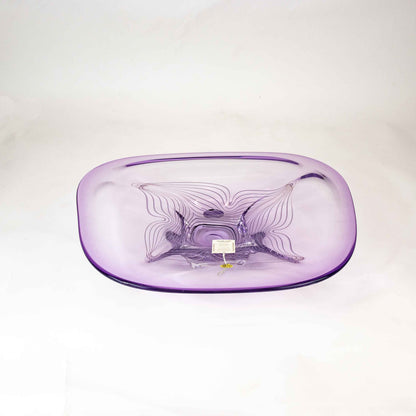 Vintage Große Neodymium Glas Schale von Adam Jablonski, Seitenansicht rechts