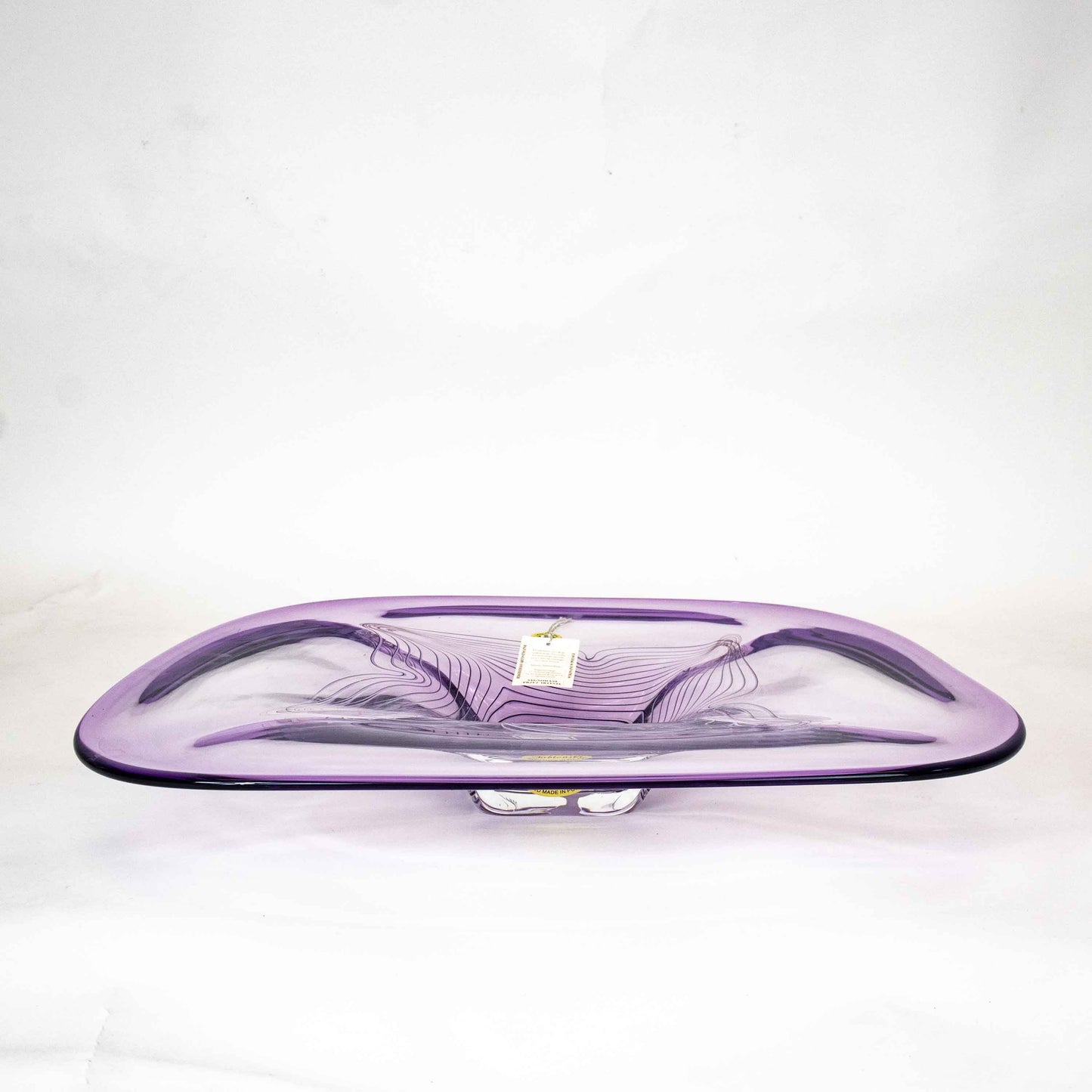 Vintage Große Neodymium Glas Schale von Adam Jablonski, schräg von oben fotografiert