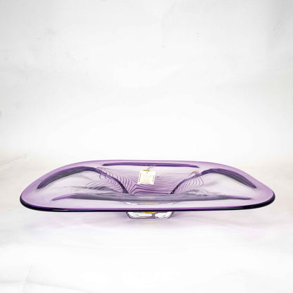 Vintage Große Neodymium Glas Schale von Adam Jablonski, schräg von oben fotografiert