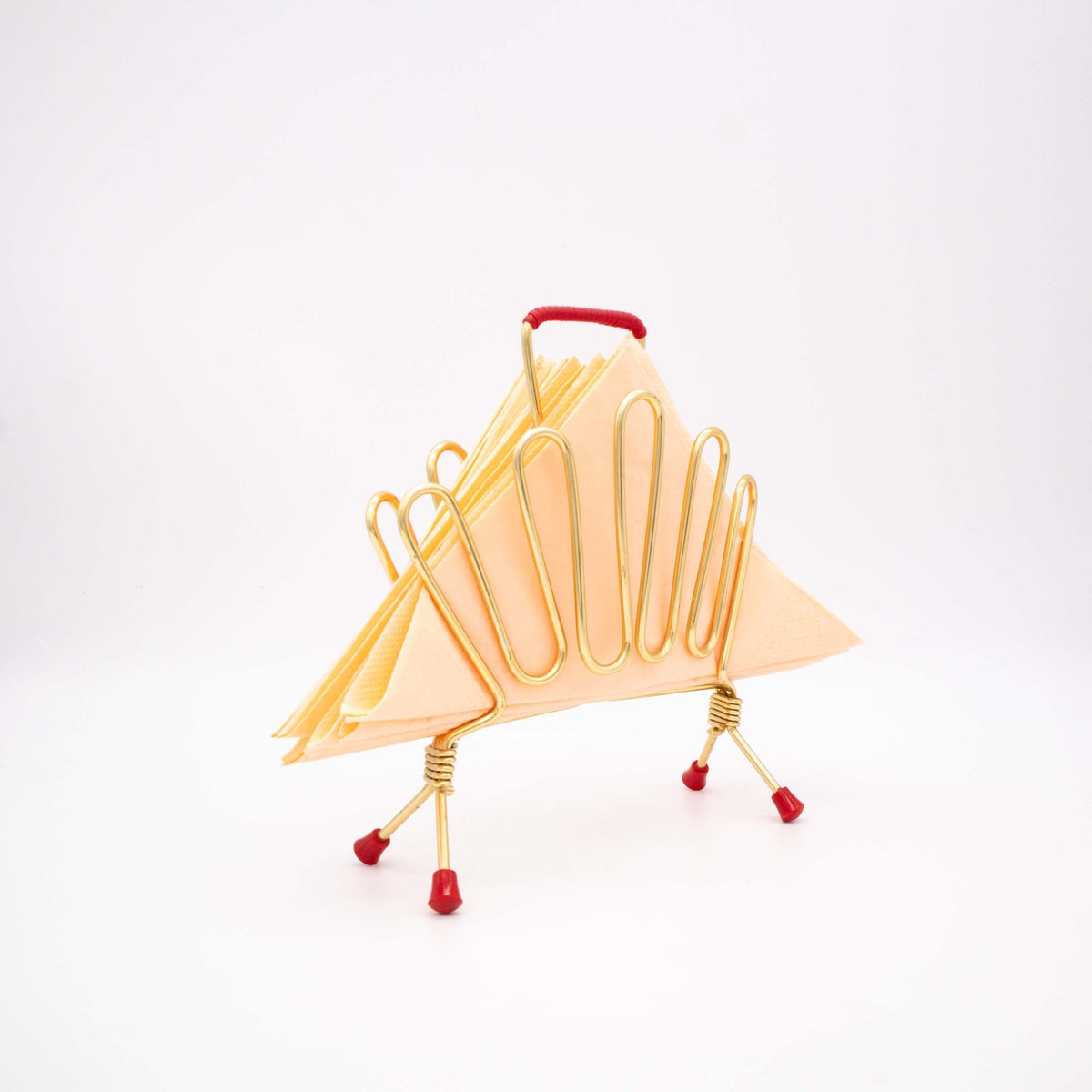 Vintage Napkin or Card Holder in Newspaper Stand Design