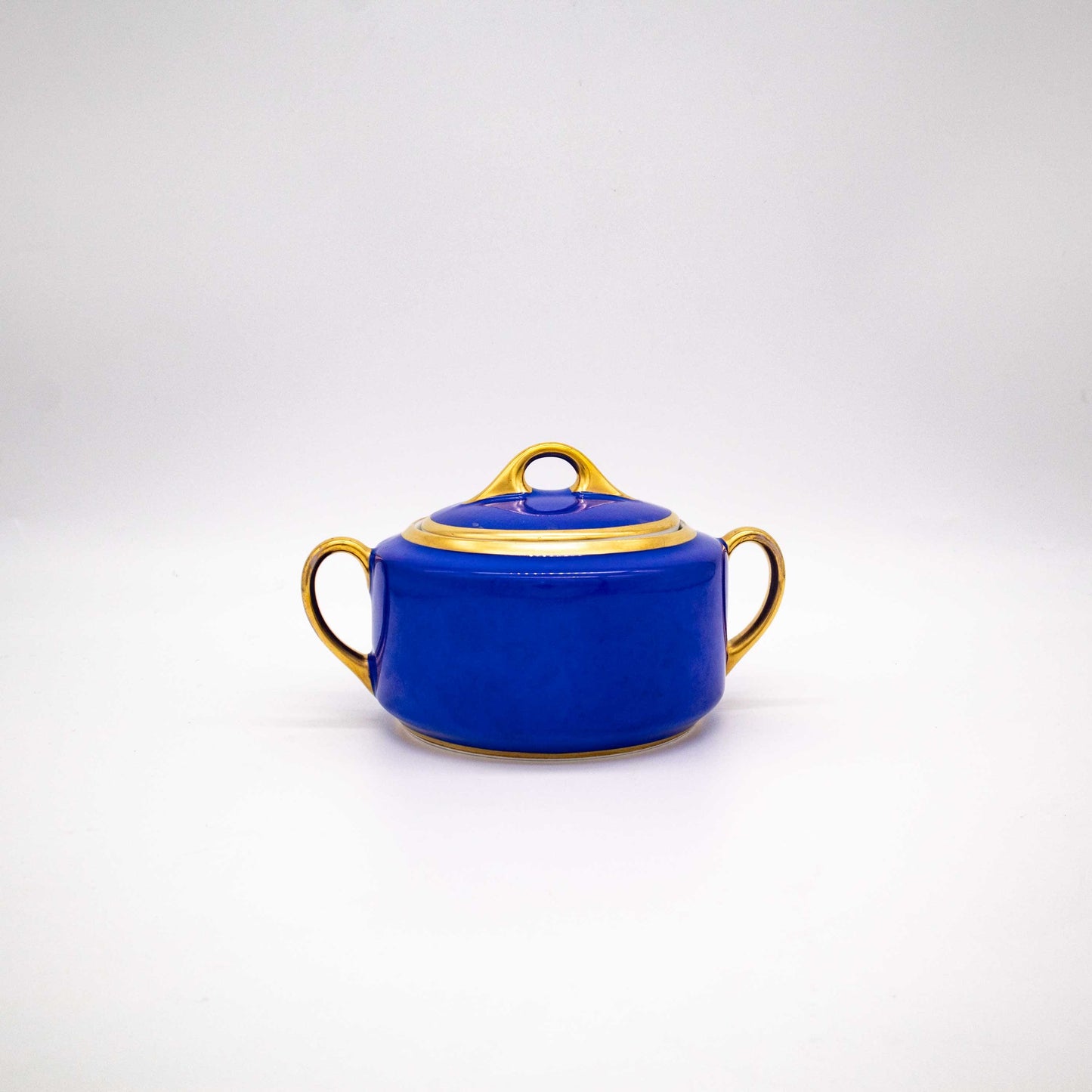 Vintage Kobaltblaue Porzellan Zuckerdose von Hutschenreuther, Rückseite