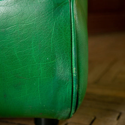 Vintage Lounge Chairs aus Leder grün
