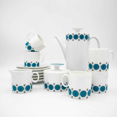 Service à café vintage en porcelaine Médaillon Émeraude par Thomas