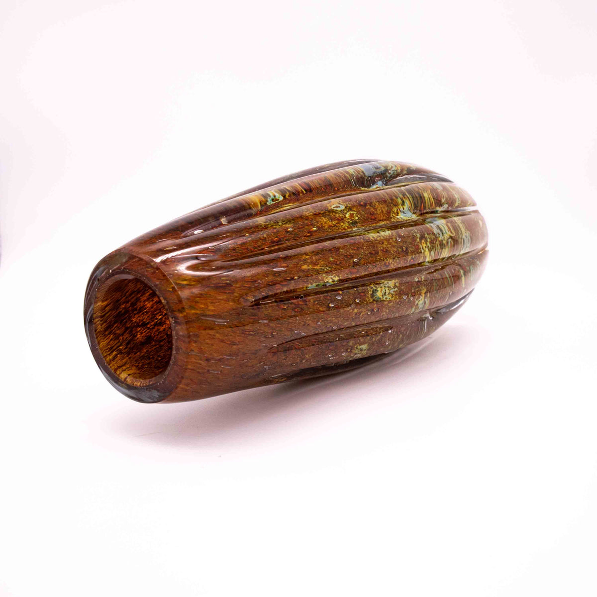 Vintage Schwere Gral Glas Vase von Karl Wiedmann, liegend 