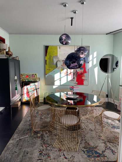 Chaise vintage Sign Filo par MDF Italia Doré, Chrome Lot de 2