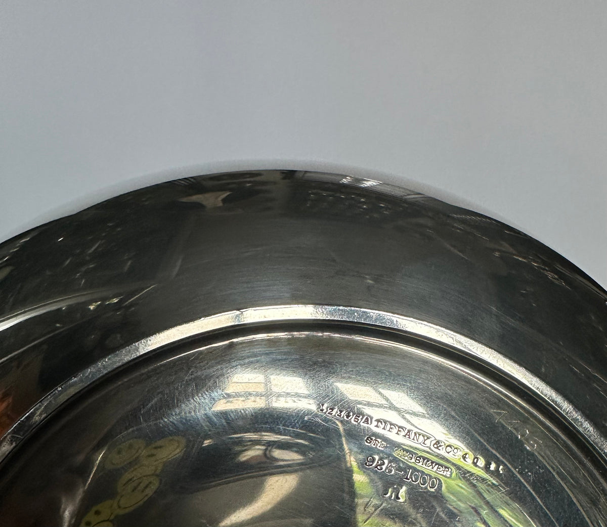 Vintage Schale Modell 1234A von Tiffany & Co. florales Bordrelief Sterling Silber ca. 1930