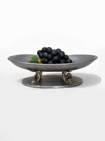Vintage Obstschale Zinn groß