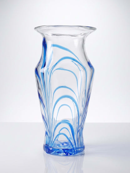 Vintage Vase aus Muranoglas blau-transparent, Italien 1960-70er