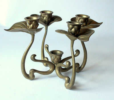 Vintage Candle Holder "Advent Wreath" Made of Solid Brass, 60s