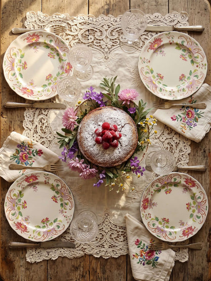 Set von 4 Vintage Dessertteller "Pâquerettes" von Longchamp