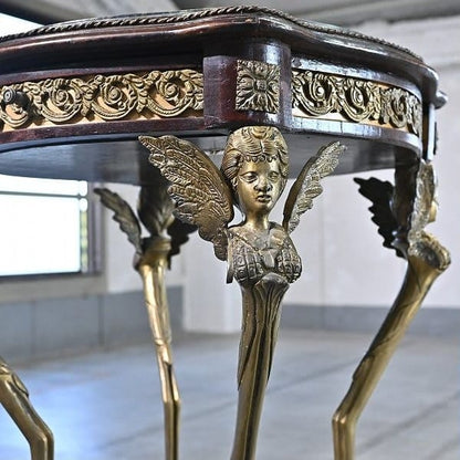 Vintage Beistelltisch mit Engel-Dekor aus Frankreich