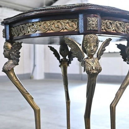 Vintage Beistelltisch mit Engel-Dekor aus Frankreich