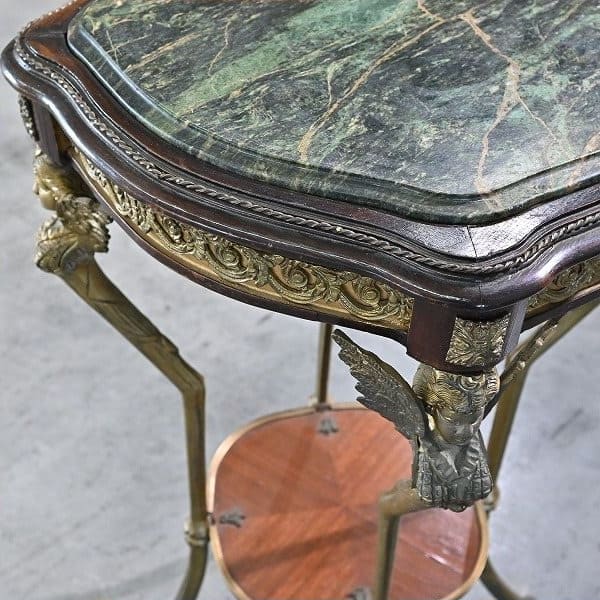 Vintage Beistelltisch mit Engel-Dekor aus Frankreich