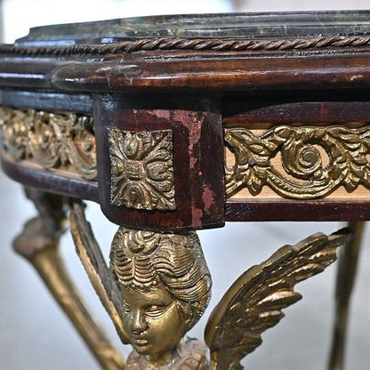 Vintage Beistelltisch mit Engel-Dekor aus Frankreich