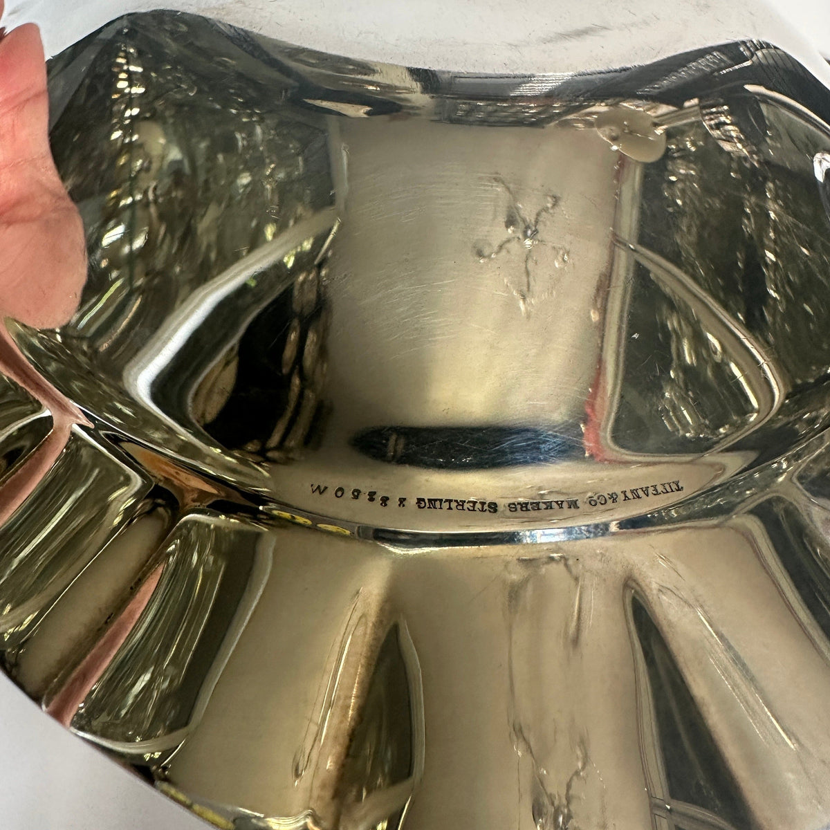 Vintage Schale Silber Muschelranddekor von Tiffany+Co. Modell 23350