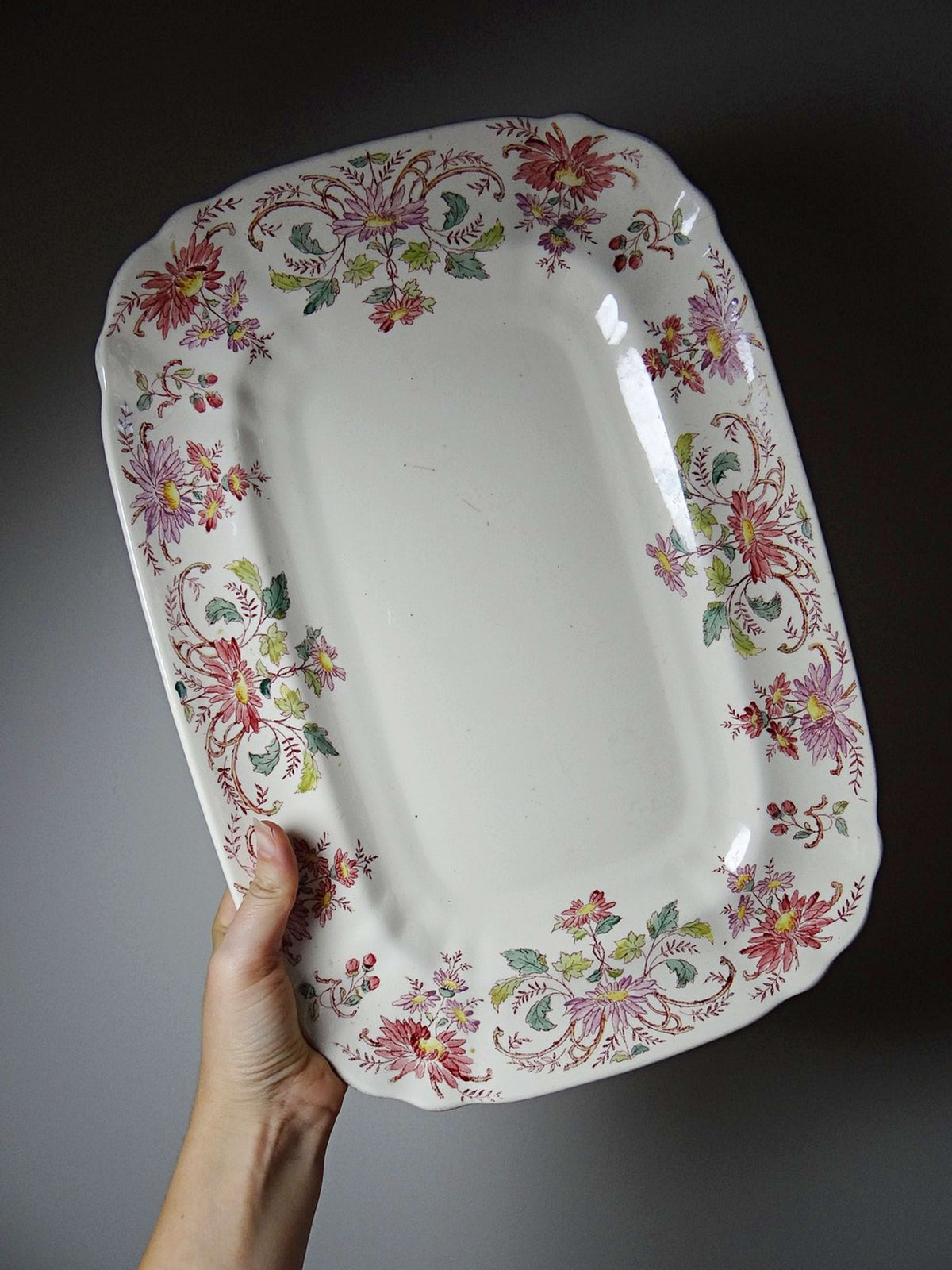 Vintage Servierplatte "Pâquerettes" von Longchamp, Art Nouveau