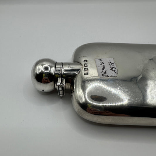 Vintage Silber-Hipflasche Flachmann Birmingham 1927 Sterling Silber