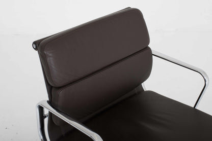 Vintage Bürostuhl EA 217 Soft Pad von Charles und Ray Eames für Vitra dunkelbraunes Leder
