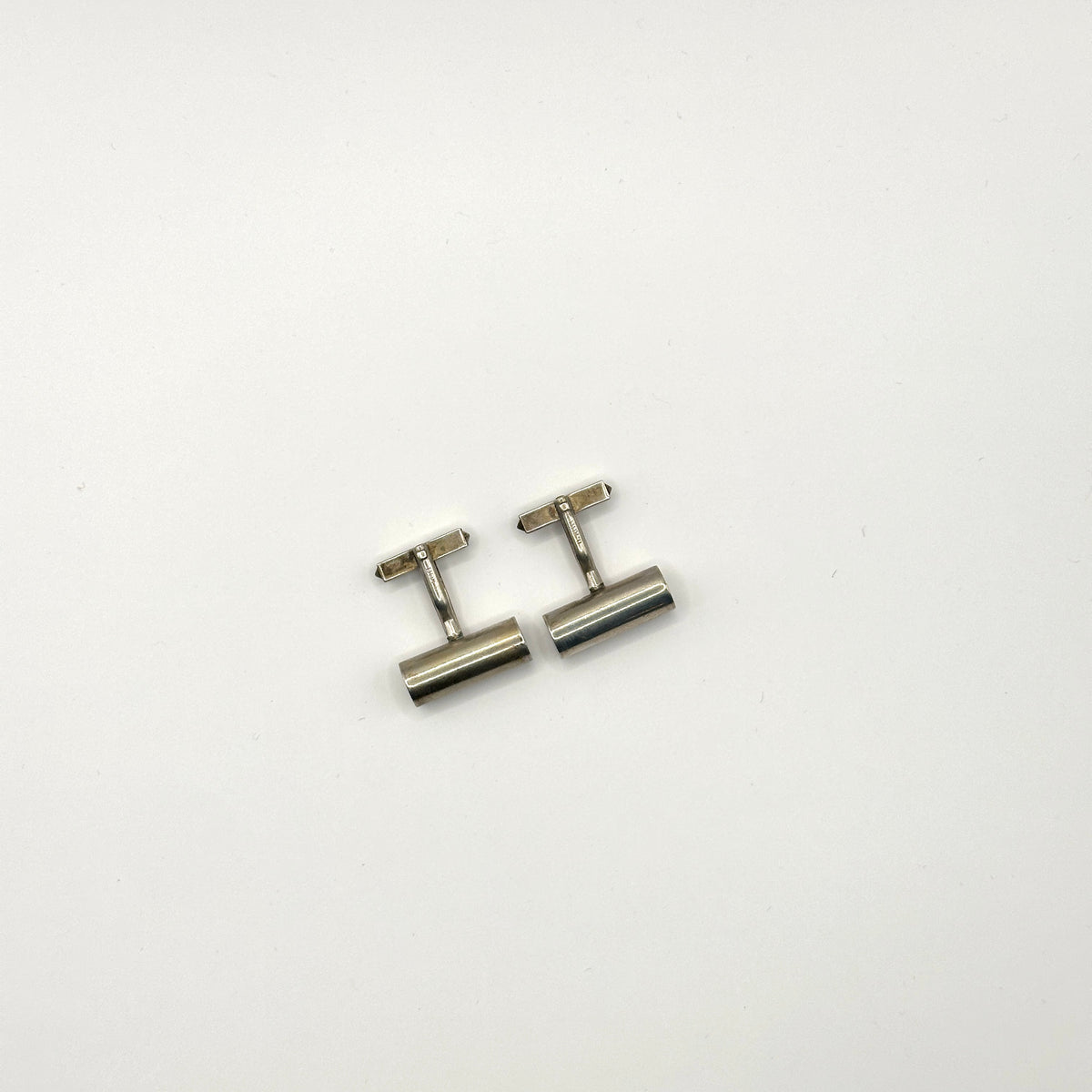Zylindrische Manschettenknopf aus 800er Silber