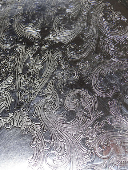 Vintage Tablett Alexandre Gelb Paris aus versilbertem Metall
