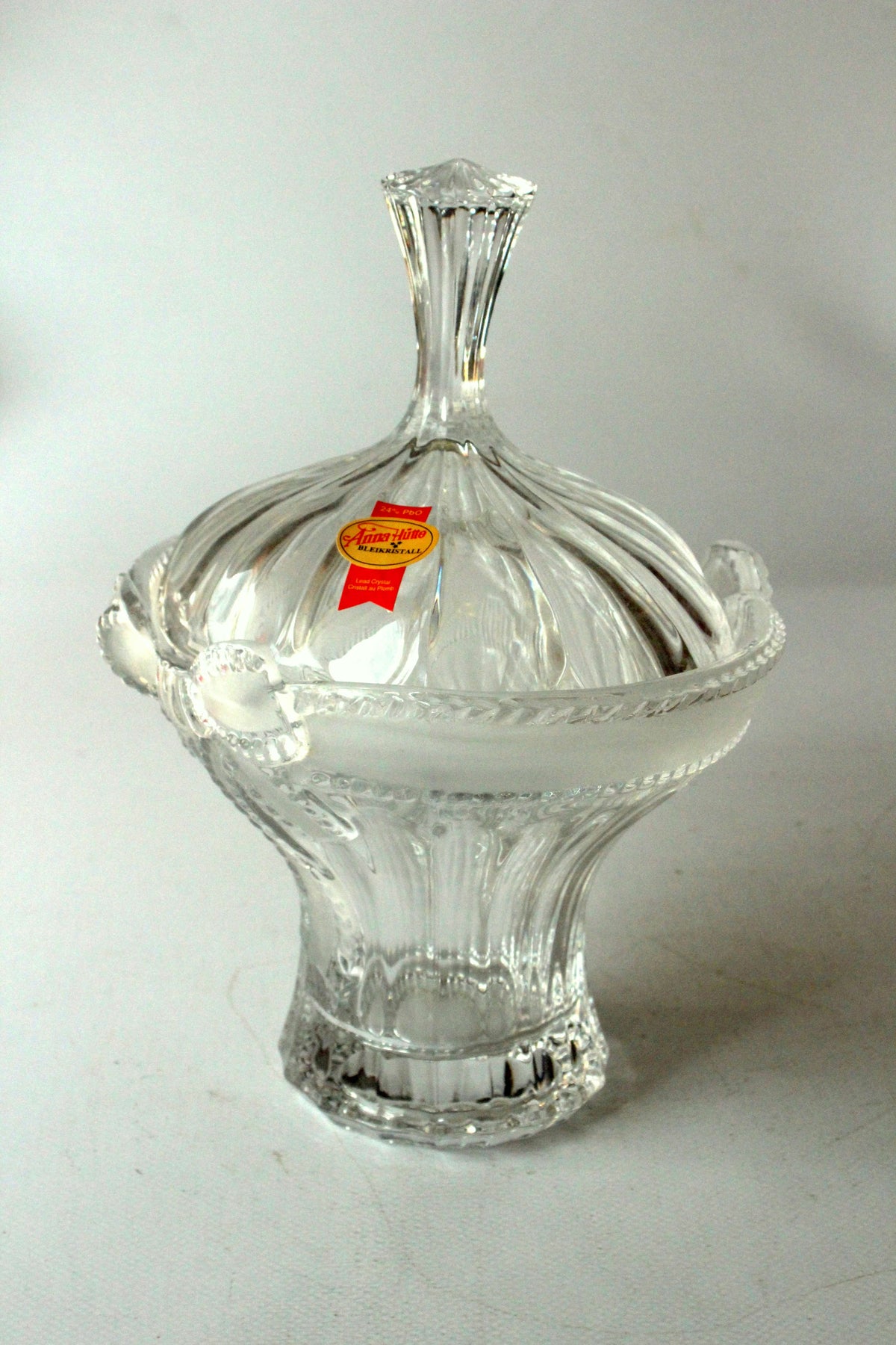 Vintage Bonboniere Bleikristall von Anna Hütte, Art Deco