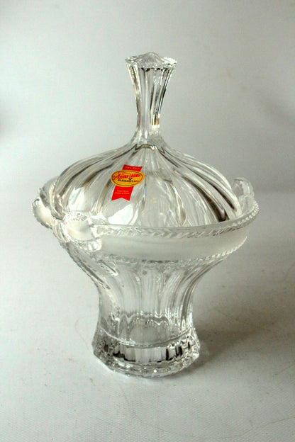 Vintage Bonboniere Bleikristall von Anna Hütte, Art Deco