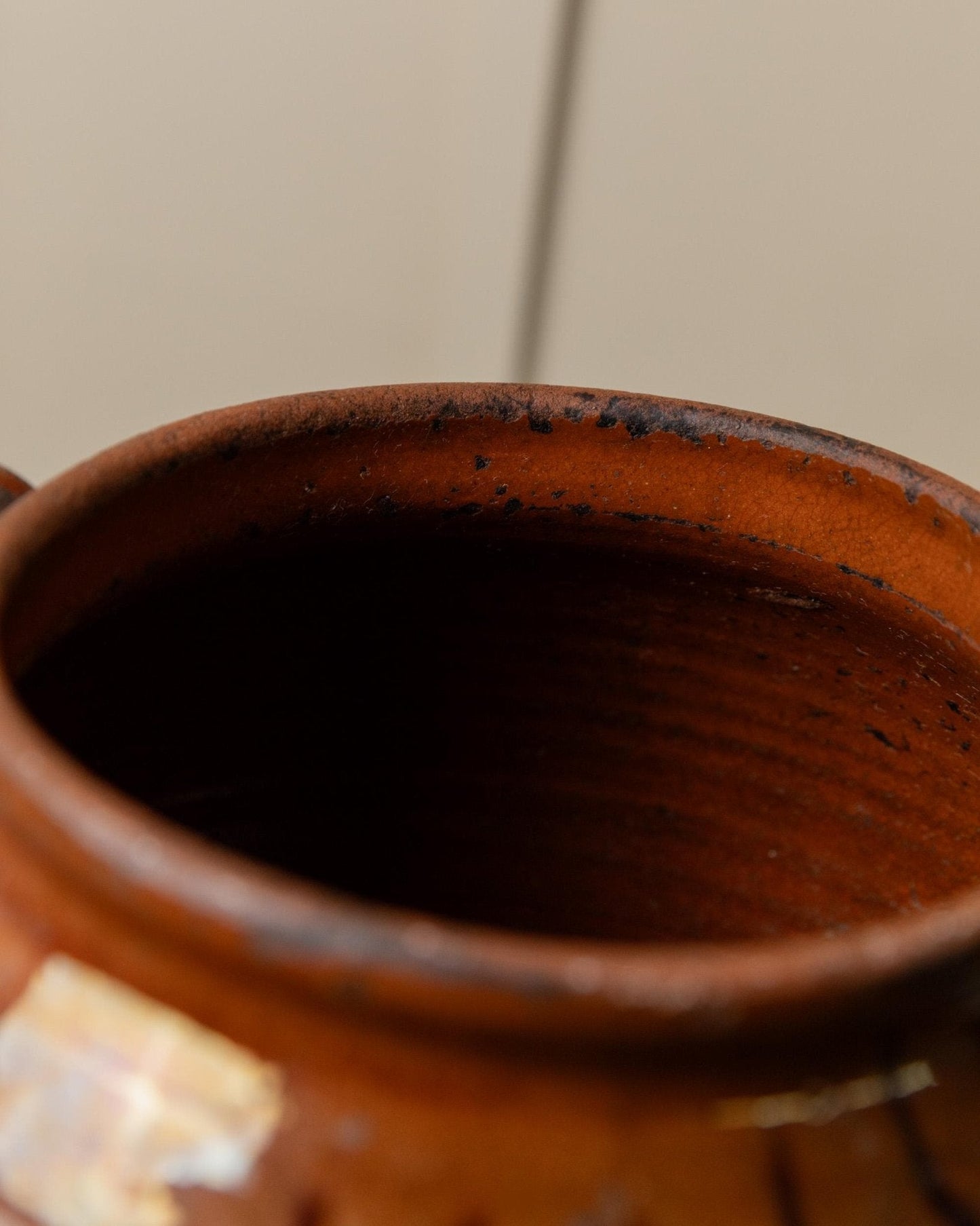 Vintage Keramiktopf mit Henkeln & einzigartiges rustikales 19. Jh. Unikat aus Italien