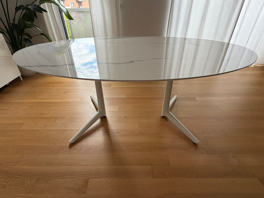 Vintage Esstisch "Multiplo" oval von Kartell, Marmor