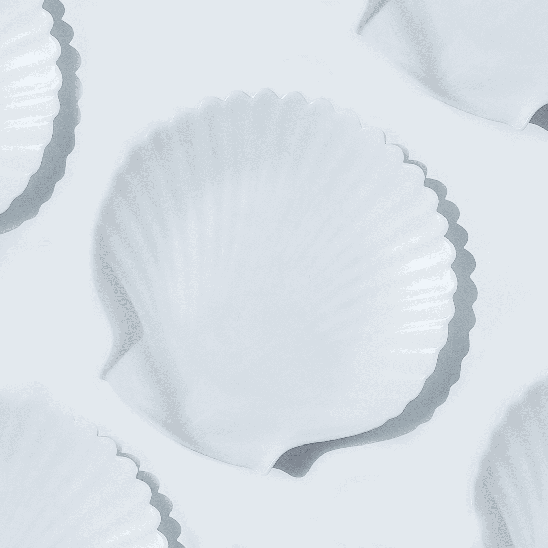 Vintage Teller Coquillagesehr gut Transparent Glas