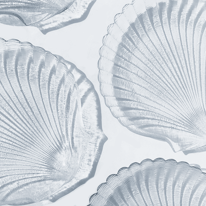 Vintage Teller Coquillagesehr gut Transparent Glas